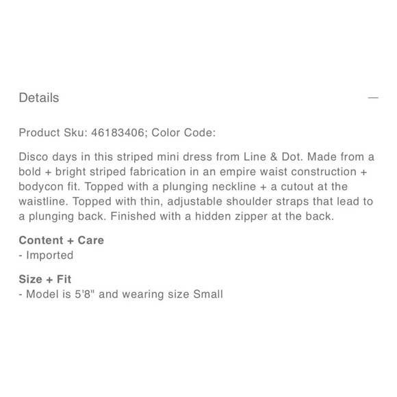 Line & Dot 70’s Striped Mini Dress Size Small - Picture 11 of 12